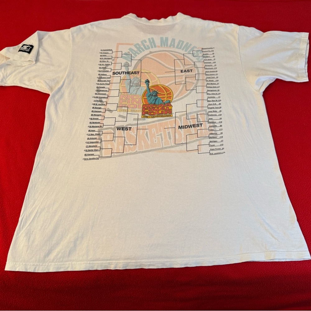 Vintage 90s Starter NCAA March Madness Basketball Final Four 1996 T-Shirt XL